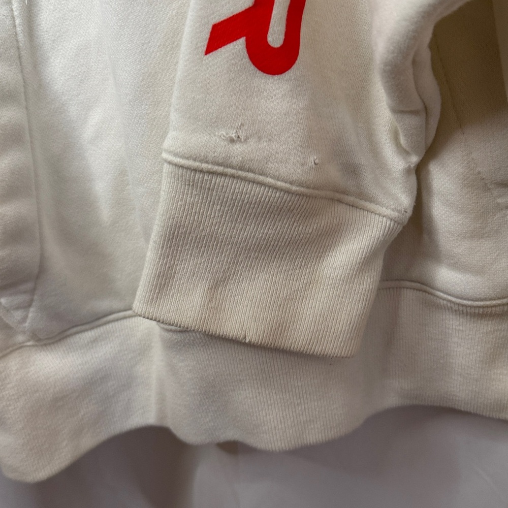 Hollister Men's Logo Pocket Hoodie Sweatshirt - White Black - Medium - Picture 9 of 14